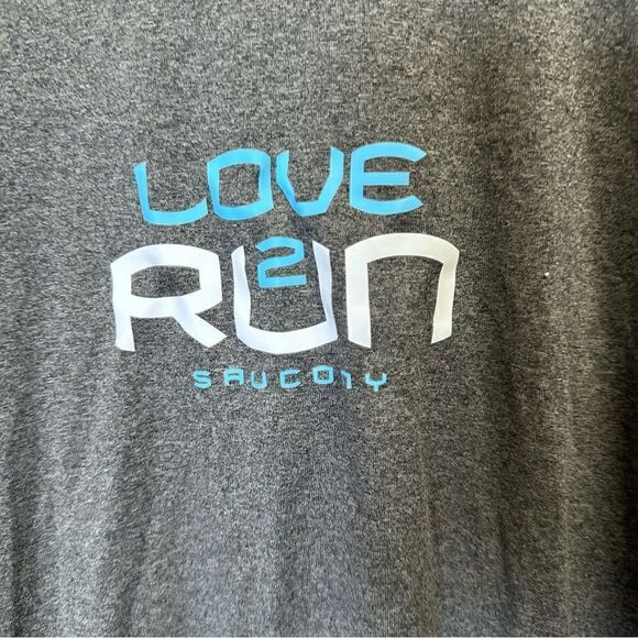 Saucony long sleeve women’s size L “love 2 run” gray NEW - Picture 3 of 6